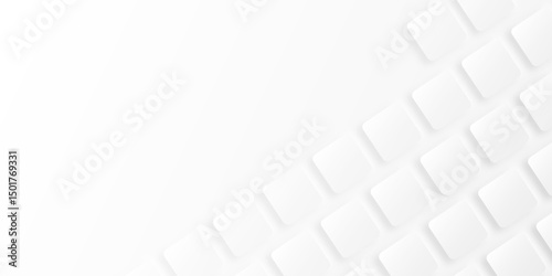 Abstract white rectangle shape geometric line background. Clean and simple pattern for business template. geometric minimal shapes background illustration. frame banner. Realistic paper surface	