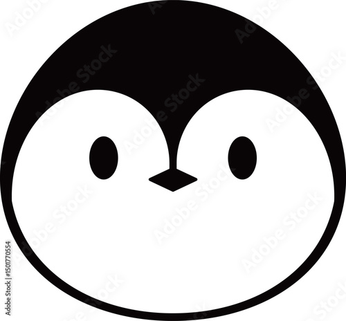 ペンギンのアイコン　モノトーン