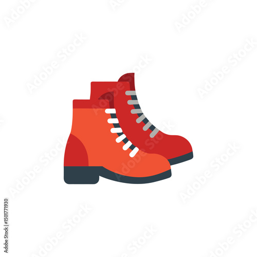 Vector art of Pair of red ankle boots isolated on white background