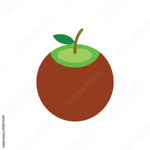 Vector art of Coconut isolated on white background, tropical and refreshing fruit