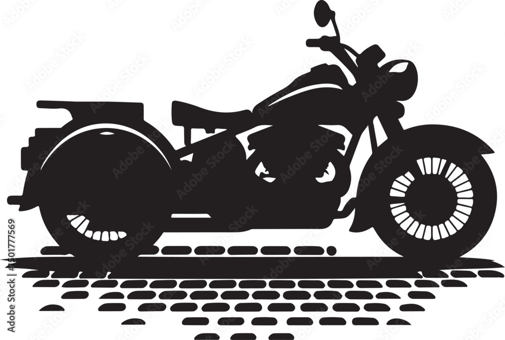 Fototapeta premium Motorcycle Silhouette Tattoo Design Art