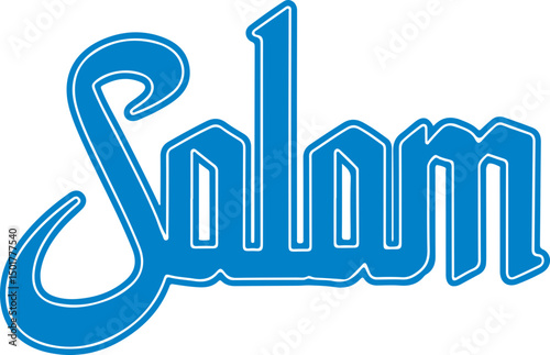 Salam Greeting in Blue.
