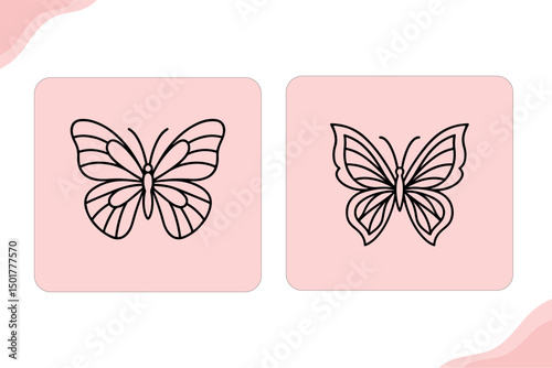 Beautiful Butterfly Line Art - Elegant Illustrations for Creative Projects
