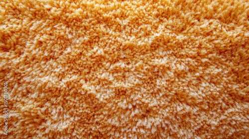 Close-up view of a shaggy orange carpet texture, ideal for backgrounds.
