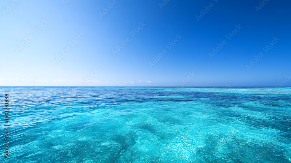 Fototapeta premium Tranquil ocean scene with wide sky and soft clouds high resolution picture