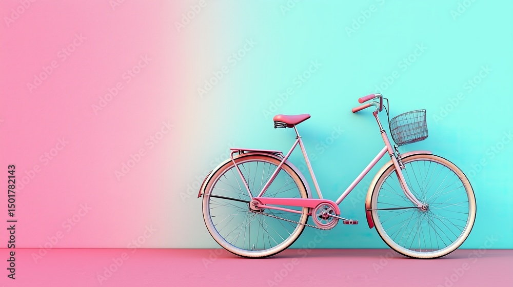 Fototapeta premium Pastel Bicycle Photography, Pastel Bicycle Photography, Pastel Bicycle Photography for Minimal Lifestyle and Modern Design Background