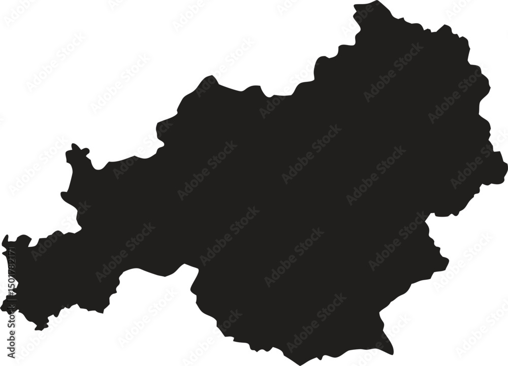Obraz premium Austria black map silhouette vector style with white background