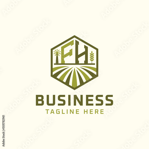 FH Farm Logo Design | Modern FH Agro Logo for Eco-Friendly Sustainable Businesses
