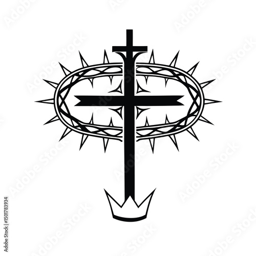 cross with crown of thorns a symbol of christianit