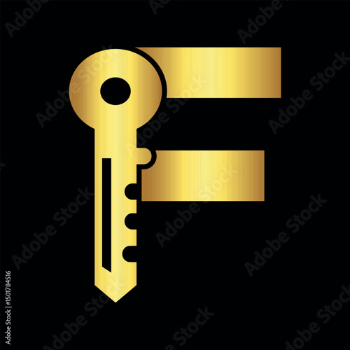 Initial Wave Logo combine with letter F vector template