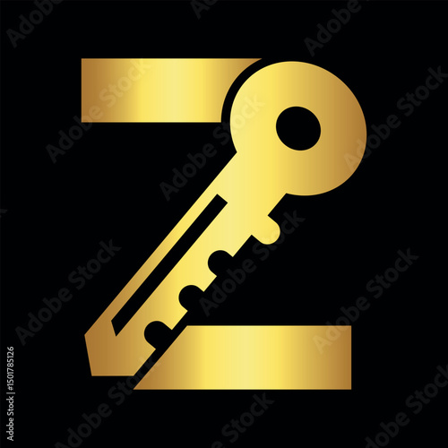 Initial Wave Logo combine with letter Z vector template