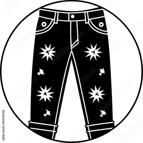 Distressed Punk Jeans with Band Logos