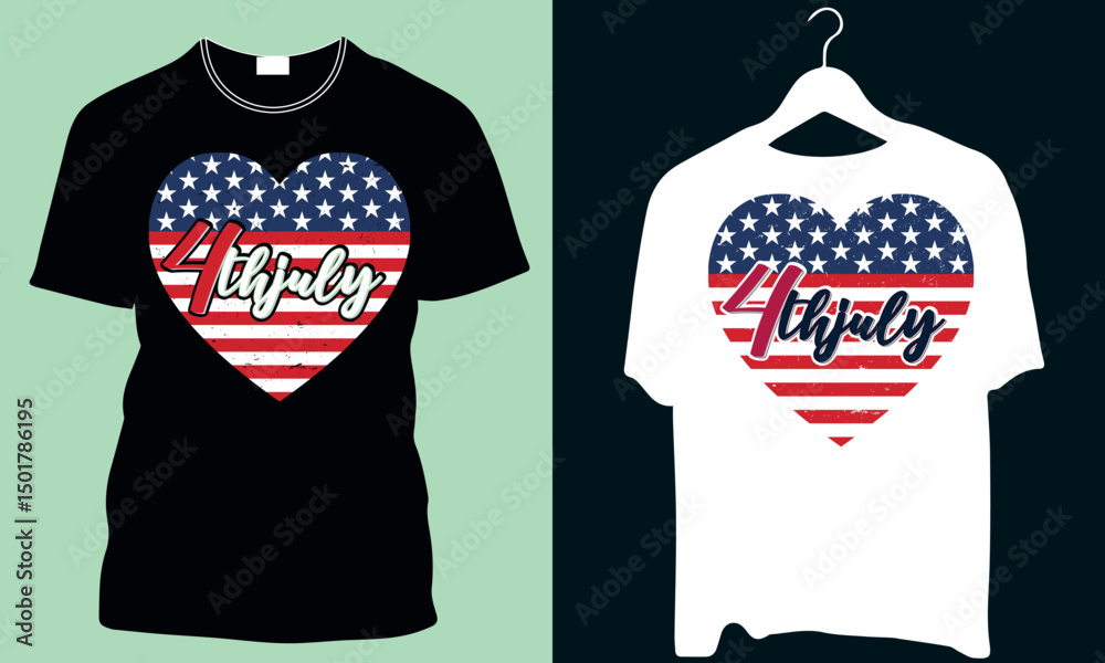 Naklejka premium american love flag memorial day with usa love flag, american flag 4th July t shirt design, women short sleeve casual tops , american boy and girls memorial day t shirt 