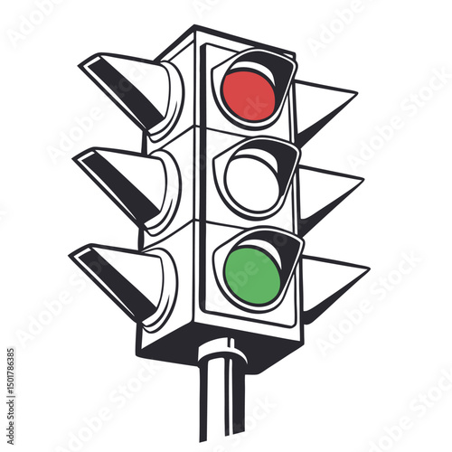Traffic light icon vector on white background, Adobe Illustrator Artwork