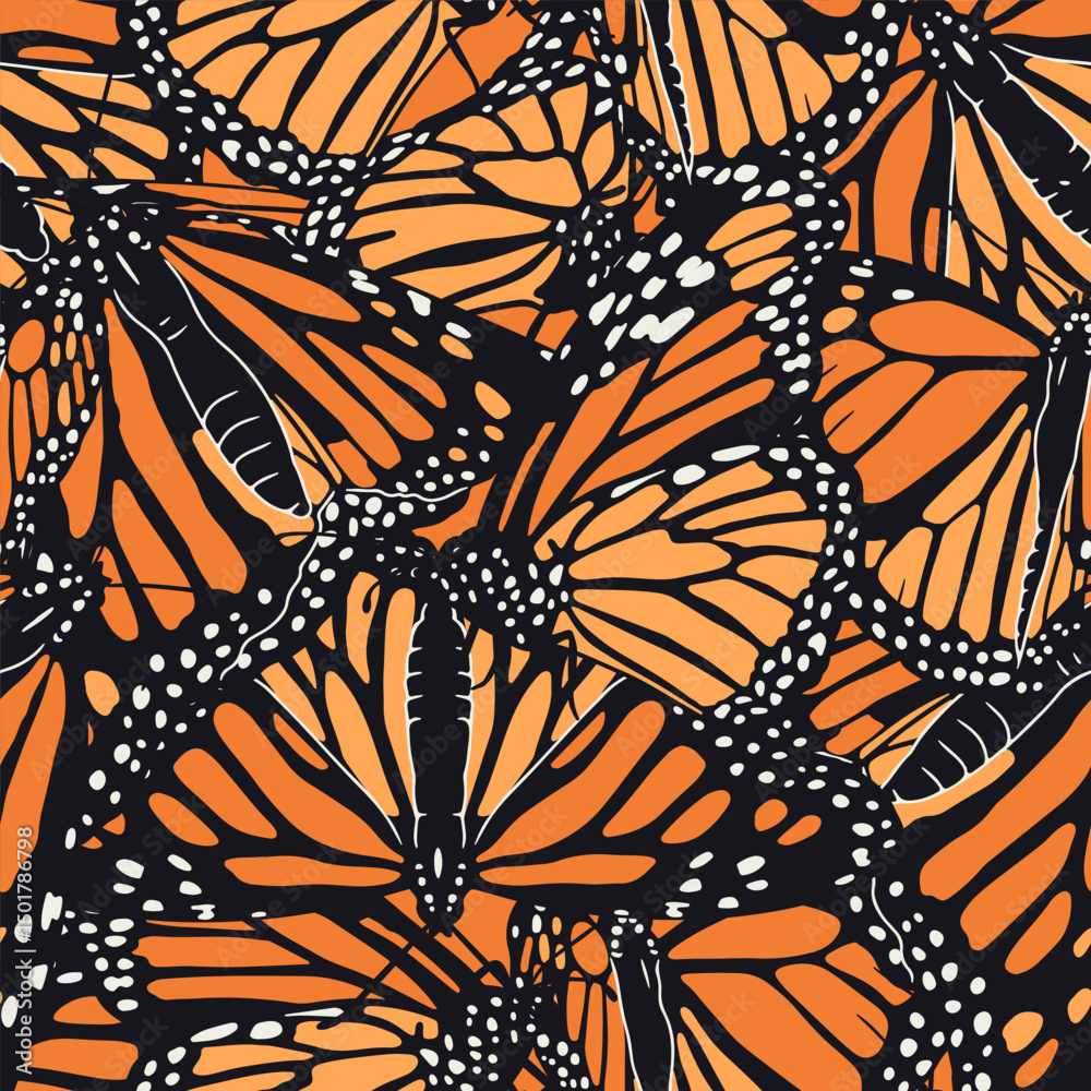 Orange monarch butterflies