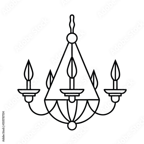 crystal chandelier line art vector
