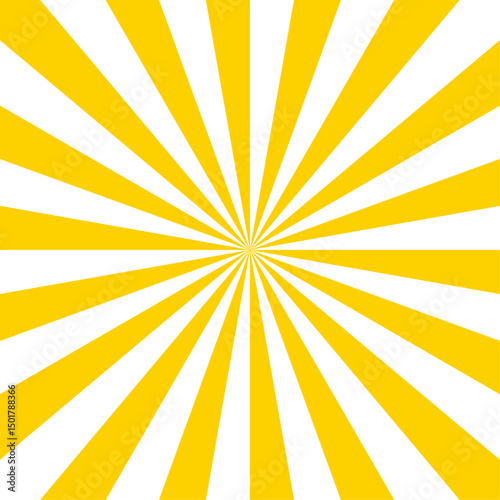 Minimal sunny sunset spotlight gradient banner for poster and cartoons background. Spiral radial striped backdrop design. Sunbeam sunrise burst illustration with spiral sunray and striped pattern
