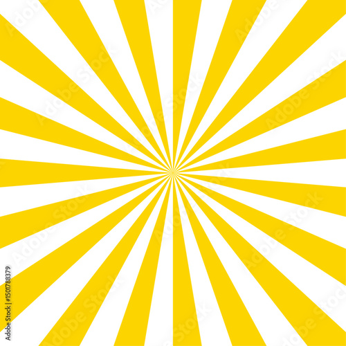 Minimal sunny sunset spotlight gradient banner for poster and cartoons background. Spiral radial striped backdrop design. Sunbeam sunrise burst illustration with spiral sunray and striped pattern
