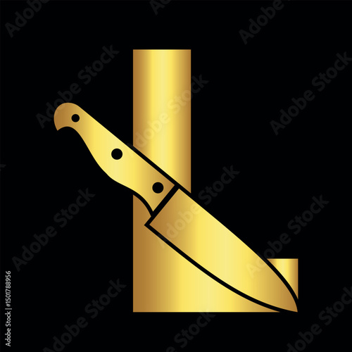 Knife Logo combine with letter W vector template