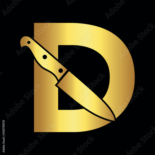 Knife Logo combine with letter W vector template