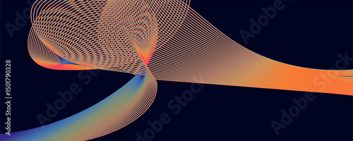 abstract wave line design background, Abstract, smooth, transparent, blue, wave design element. gradient color  wave. Wave of blue movement curve of a smoky flow