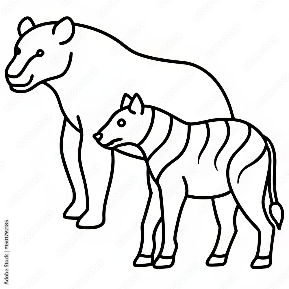 Obraz premium Wild Animal Outlines - Andrewsarchus