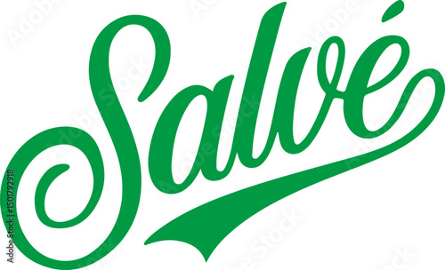 Salve Green Lettering.