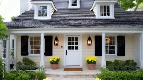 Wallpaper Mural Drone Flight Over Charming Home Entrance Torontodigital.ca