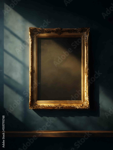 Frame Mockup Ornate gold frame Vintage oil painting moody deep shadows dramatic lighting rich earthy tones a sense of mystery and nostalgia baroqueinspired.j