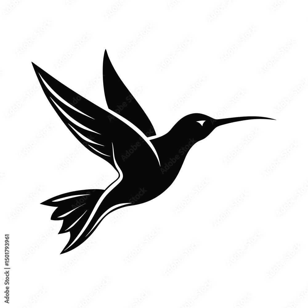Fototapeta premium hummingbird silhouette vector
