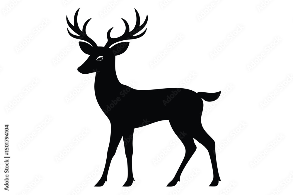 Fototapeta premium deer silhouette vector illustration