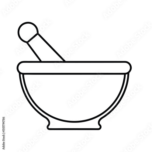 mortar and pestle isolated