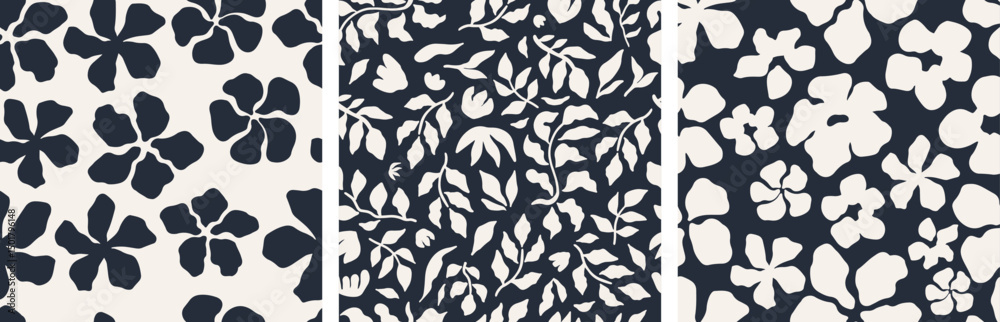 custom made wallpaper toronto digitalAbstract floral seamless pattern set. Chic abstract floral seamless pattern in clean style. Perfect for packaging, wall art, and fashion materials. Vector illustration
