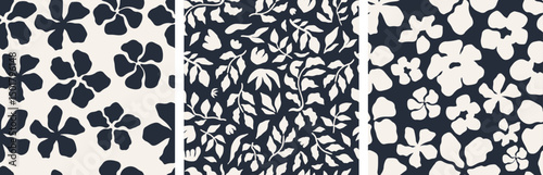 Wallpaper Mural Abstract floral seamless pattern set. Chic abstract floral seamless pattern in clean style. Perfect for packaging, wall art, and fashion materials. Vector illustration Torontodigital.ca