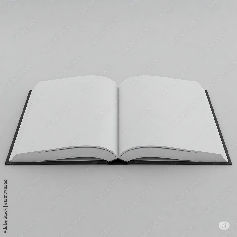 Fototapeta premium Open Book with Blank Pages - Ready for Reading or Writing