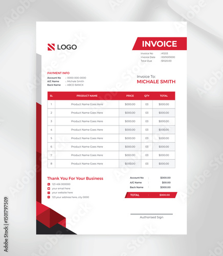 Minimalist Business Invoice Template  Editable A4 Layout for Professional Billing