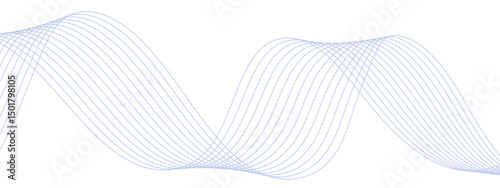 Vector business Illustration pattern of lines in transparent background. Dynamic flowing wave lines design element. Curved wavy lines tech futuristic Colorful glowing frequency sound wave technology.