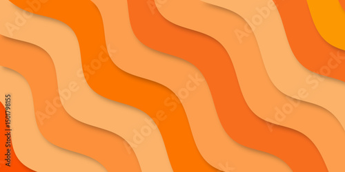 Orange elements with fluid gradient with Dynamic shapes composition. Colorful abstract background with papercut style effect. Background poster with dynamic waves. Abstract realistic paper cut