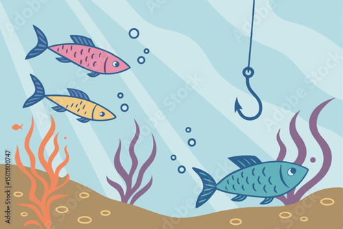 seamless background with fishes