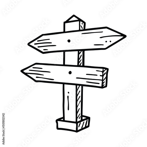 sketch direction sign hand drawn doodle style