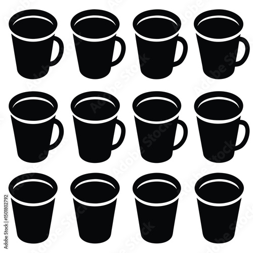 Cup Silhouette Vector Illustration Design Bundle

