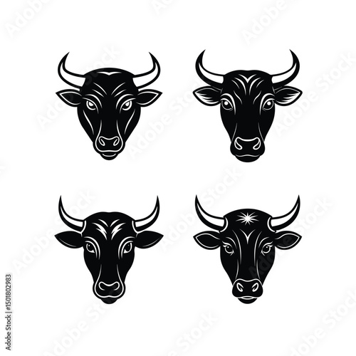 Clean Beautiful nice bull head Editable icon vector design bull head vector