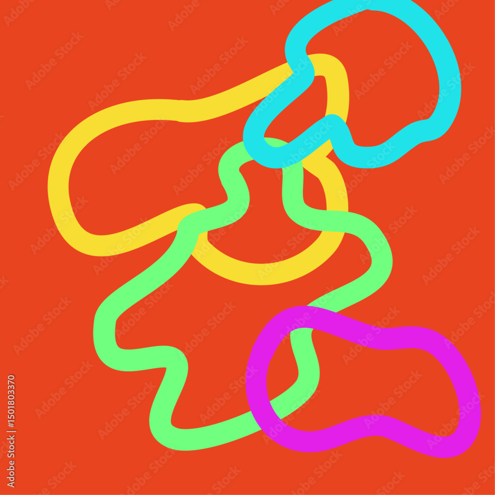 Fototapeta premium Colorful Abstract Line Art – Modern Squiggle Vector
