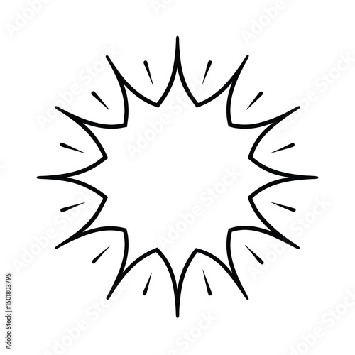 sunburst sparkle ray elements hand drawn