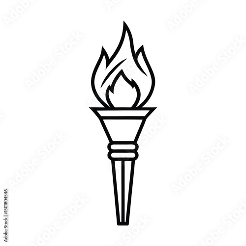 torch flame vector illustration olympic symbol