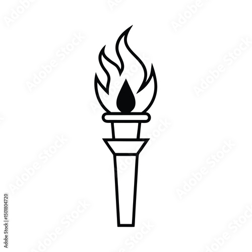 torch flame vector illustration olympic symbol