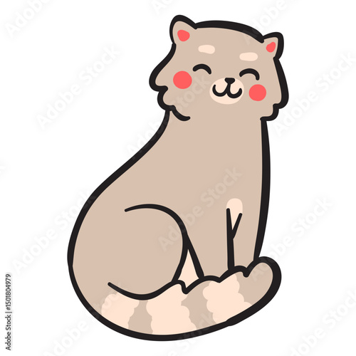Cute cat stroke smile