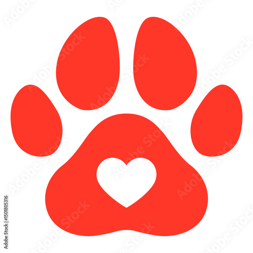 Red dog footprint flat