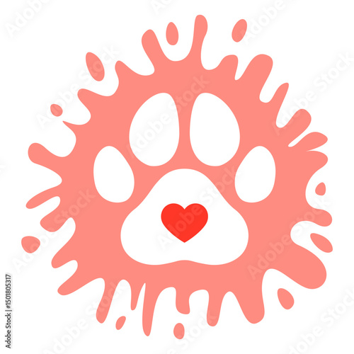 Splash dog footprint flat