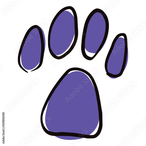 Colored paw print doodle